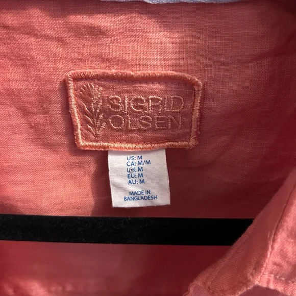 Sigrid Olsen long sleeve button down 100% linen long line tops bundle of two M - Picture 3 of 9